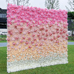 aliflowers 3D gradient rose fabric flower wall wedding party decoration background