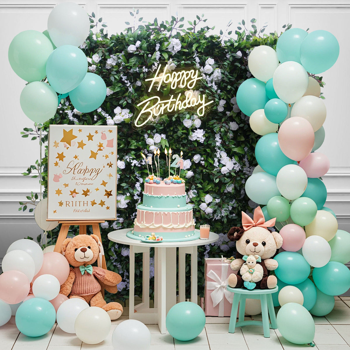 Aliflowers Luxury Green Plants Leaves with Hang flowers for Outdoor Wedding Green Backdrop ALFWL109 - Ali Flowers