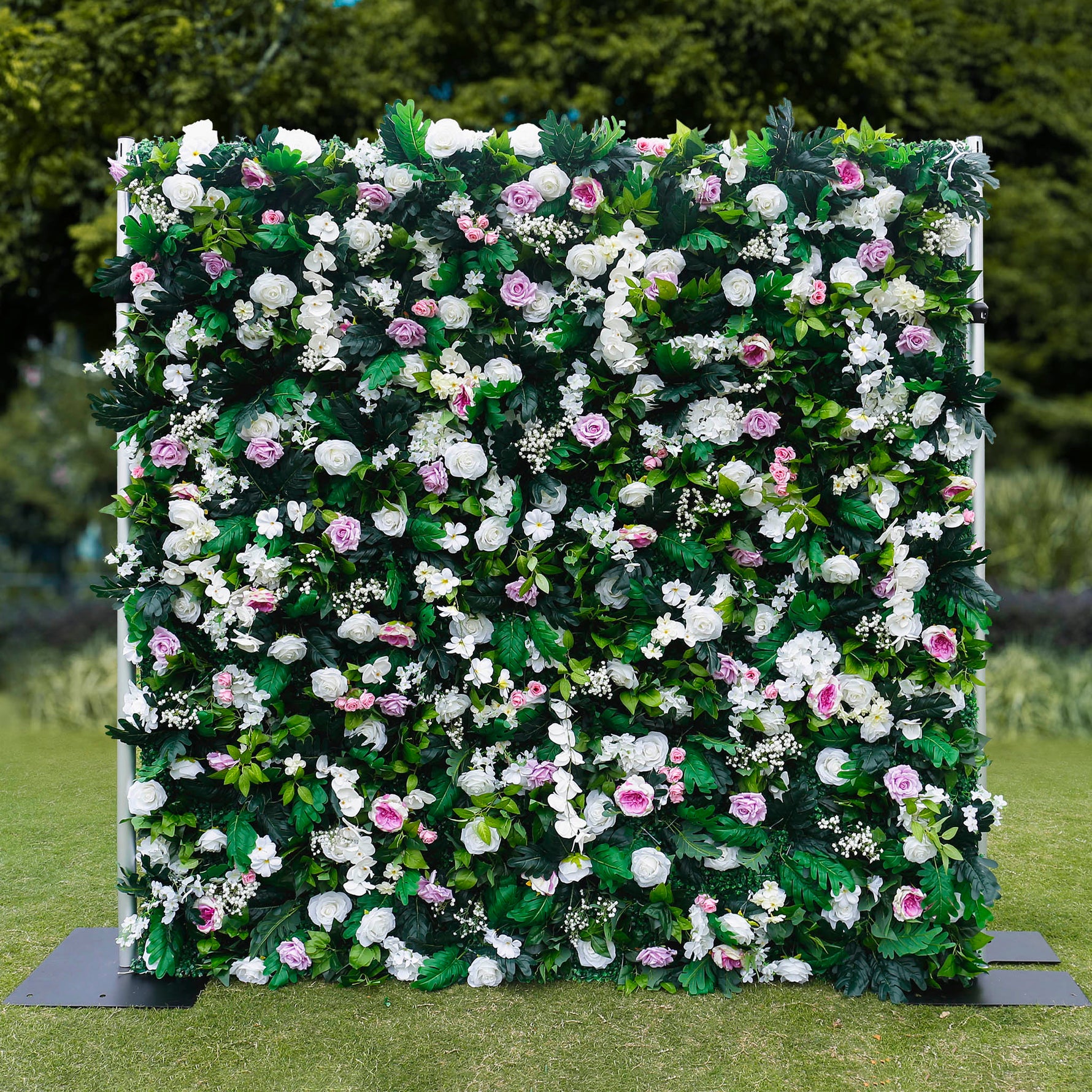 Aliflowers Diamond Rose with Greenery Flower for Wedding Backdrop ALFWL081 - Ali Flowers