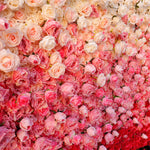 Aliflowers 5D Handmade Cloth Gradient Rose Artificial Floral Wall ALFWL119 - Ali Flowers