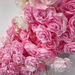 Aliflowers Heart-shaped Pink Rose Flower Fabric Background Decoration Suitable For Wedding Parties GM008