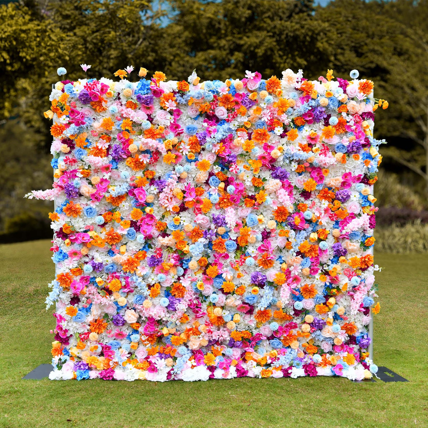 Aliflowers 5D Colorful Flowers Larkspur Artificial Flower Wall Swag ALFWL103 - Ali Flowers