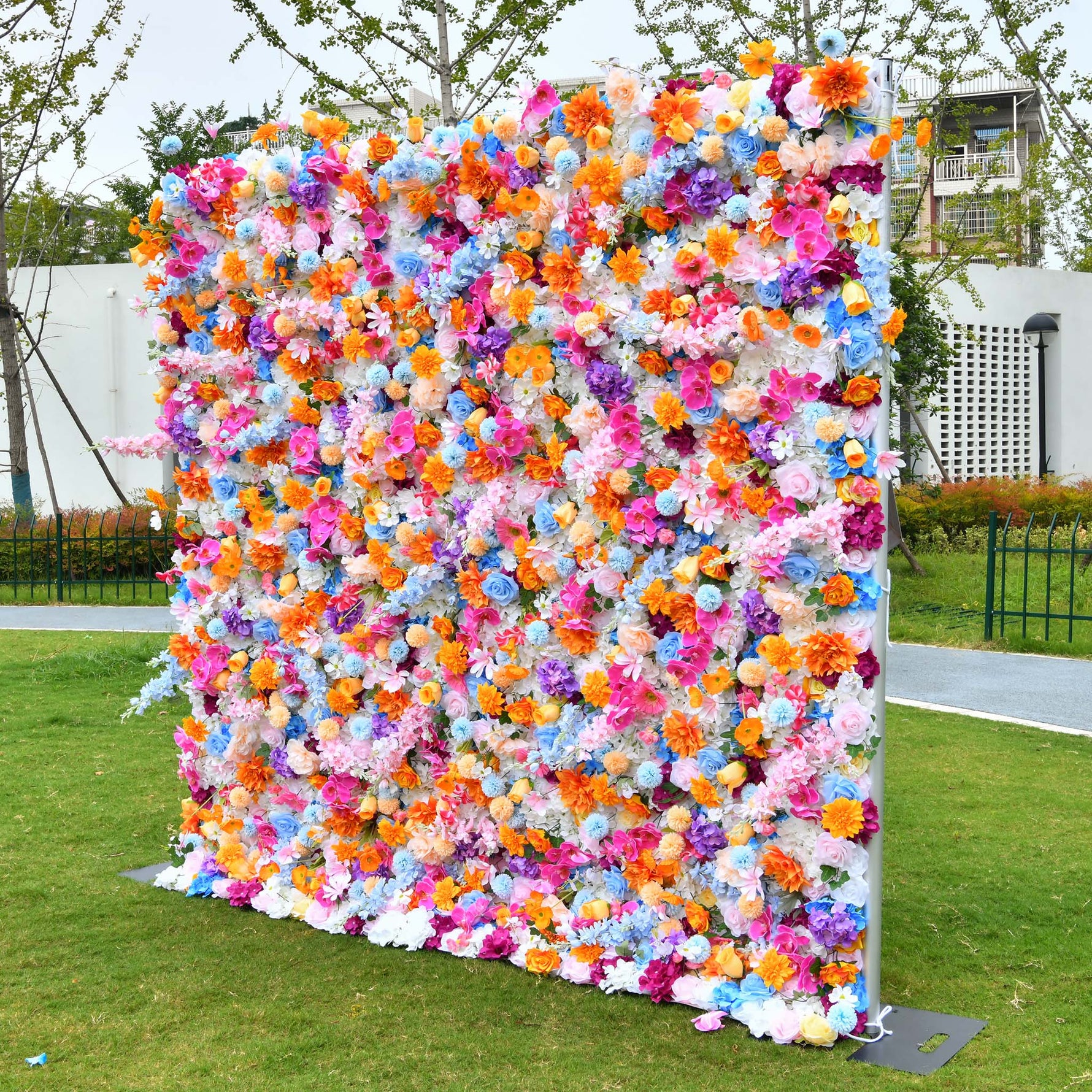 Aliflowers 5D Colorful Flowers Larkspur Artificial Flower Wall Swag ALFWL103 - Ali Flowers