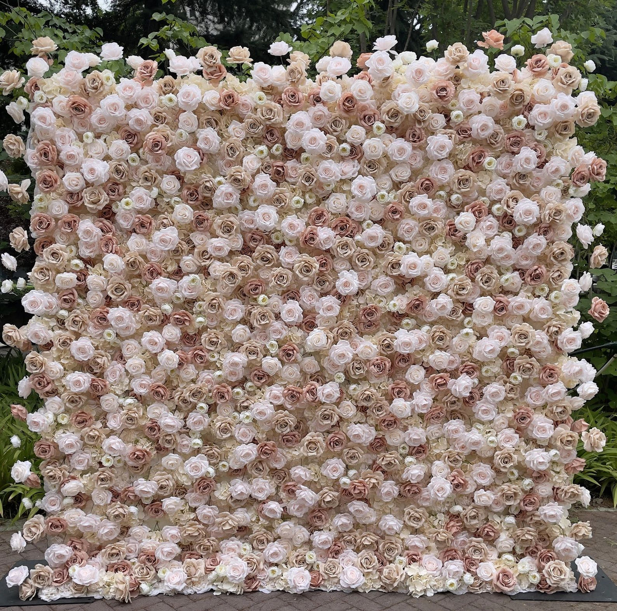 Ali Flowers 5D Light Brown Silk Flower Wall Backdrop for Wedding Event Party ALFWL019 - Ali Flowers