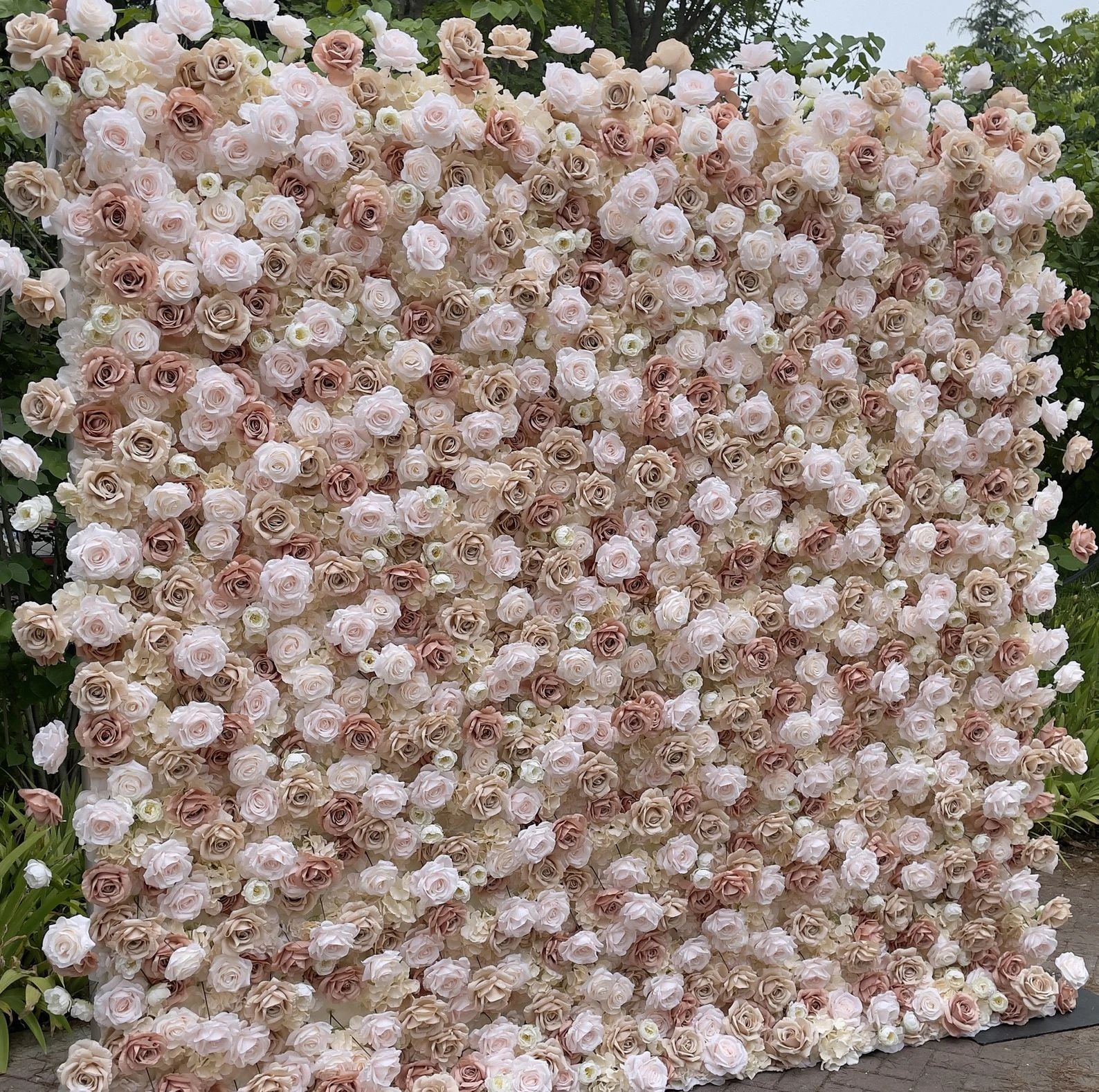 Ali Flowers 5D Light Brown Silk Flower Wall Backdrop for Wedding Event Party ALFWL019 - Ali Flowers