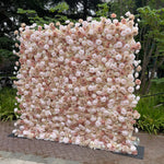 Ali Flowers 5D Light Brown Silk Flower Wall Backdrop for Wedding Event Party ALFWL019 - Ali Flowers