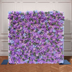 Aliflowers Lilac Hydrangea Wedding Roll up Fabric Perple Flower Wall ALFWL066 - Ali Flowers