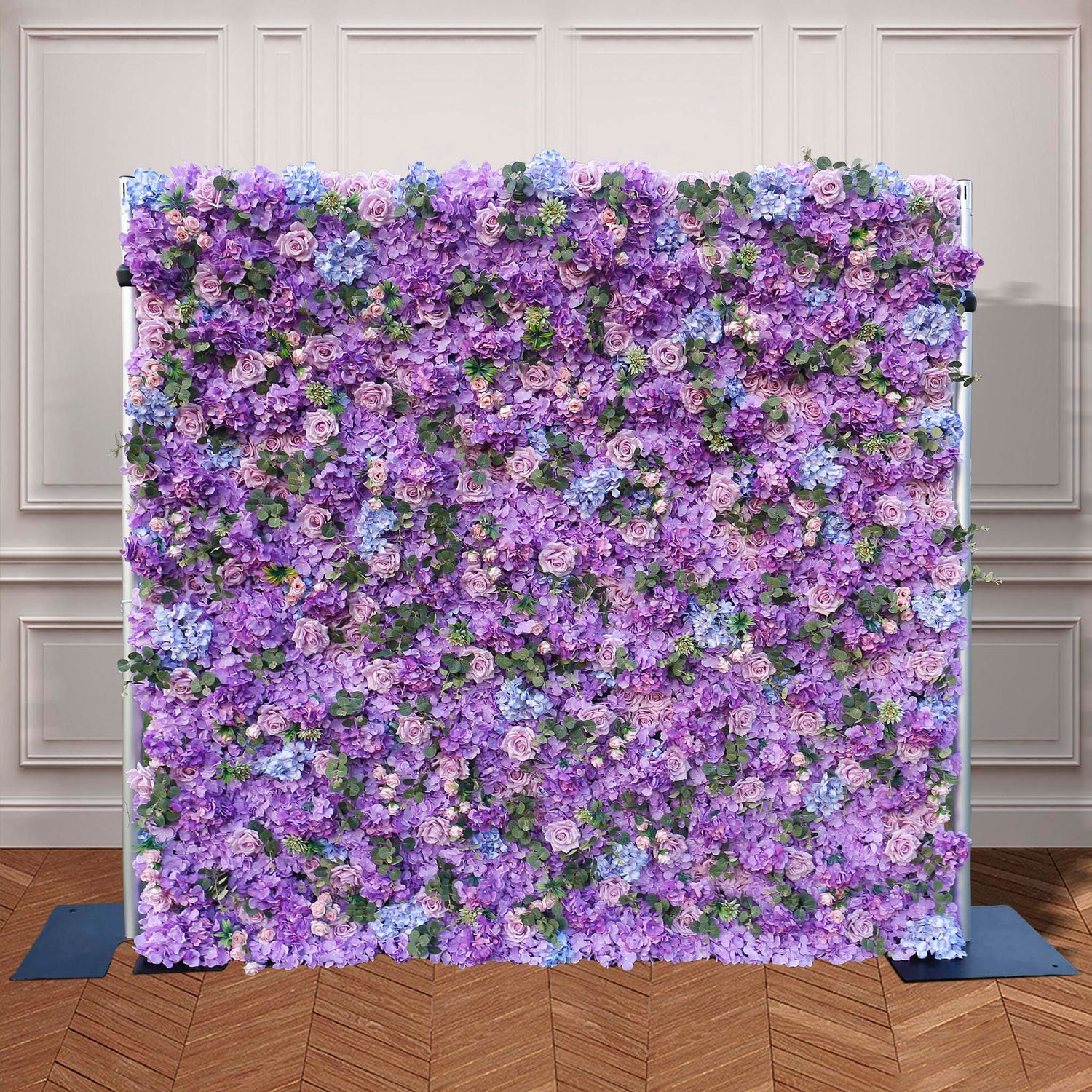 Aliflowers Lilac Hydrangea Wedding Roll up Fabric Perple Flower Wall ALFWL066 - Ali Flowers