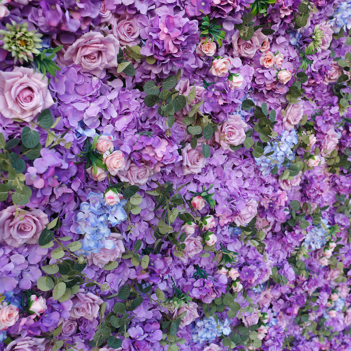 Aliflowers Lilac Hydrangea Wedding Roll up Fabric Perple Flower Wall ALFWL066 - Ali Flowers