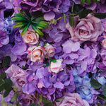 Aliflowers Lilac Hydrangea Wedding Roll up Fabric Perple Flower Wall ALFWL066 - Ali Flowers