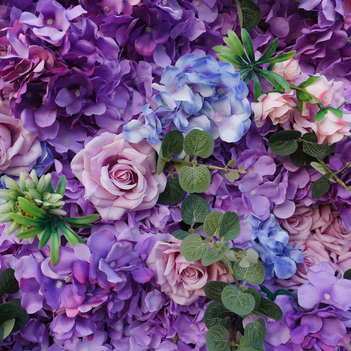 Aliflowers Lilac Hydrangea Wedding Roll up Fabric Perple Flower Wall ALFWL066 - Ali Flowers