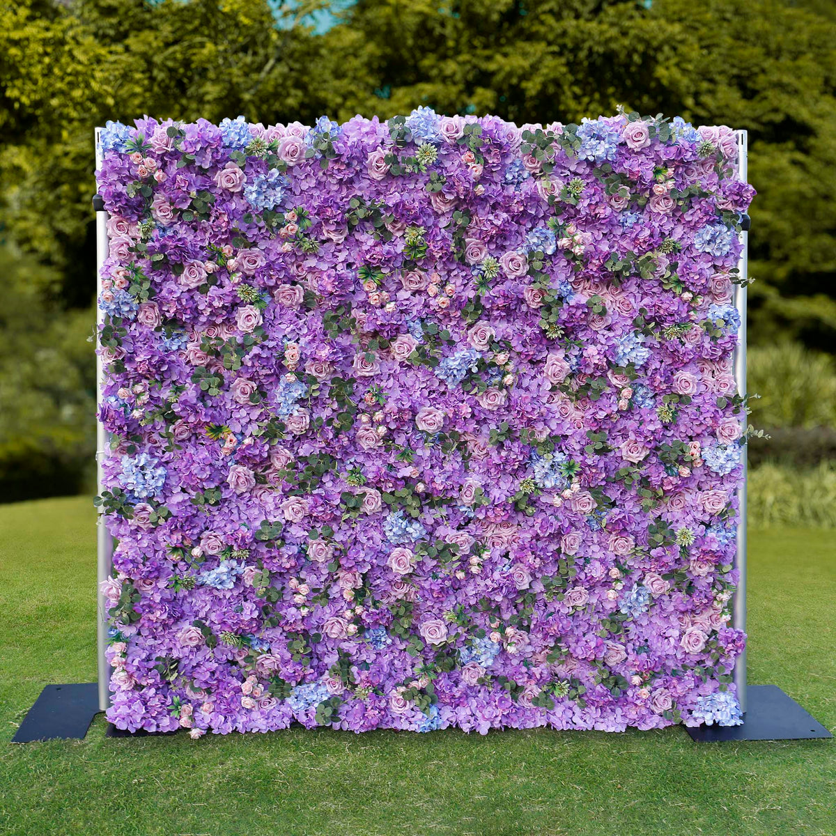 Aliflowers Lilac Hydrangea Wedding Roll up Fabric Perple Flower Wall ALFWL066 - Ali Flowers