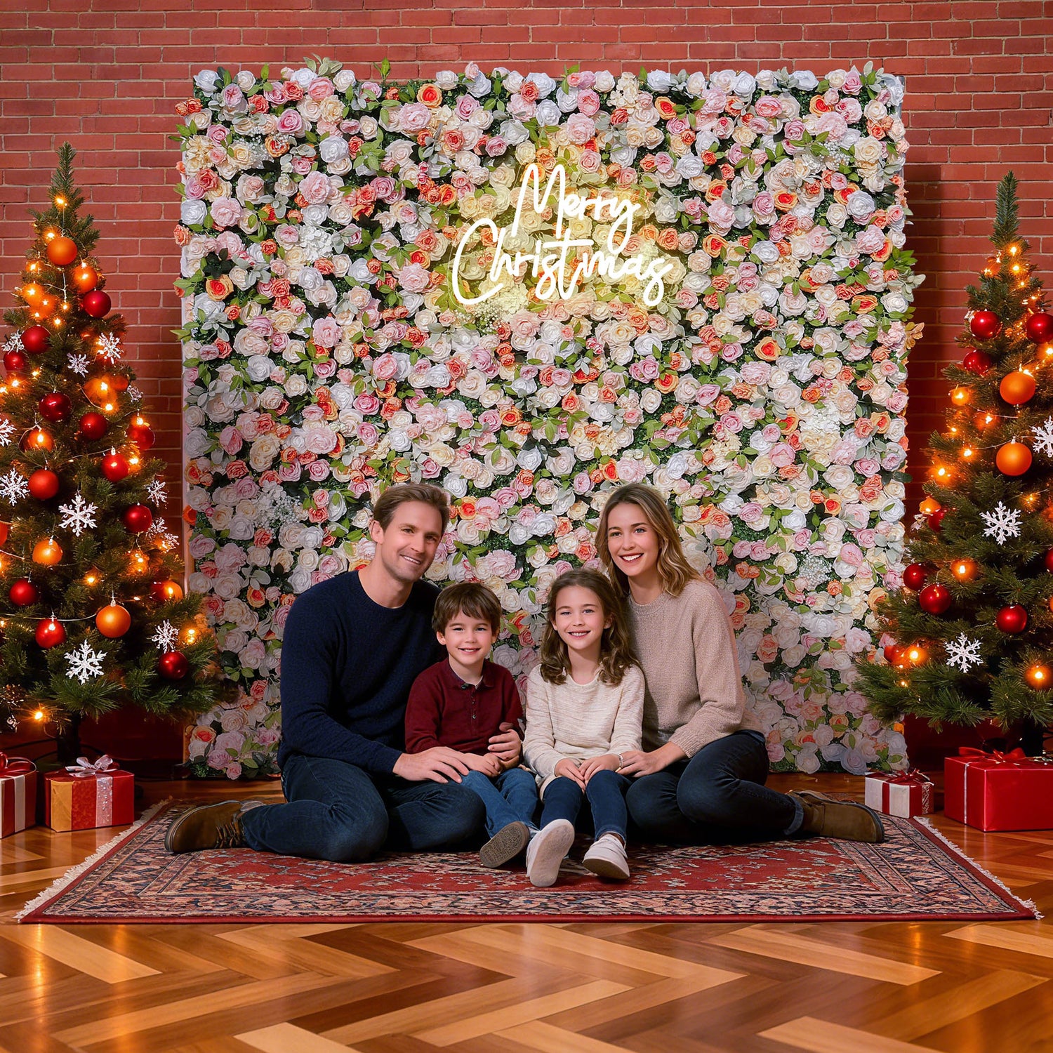 Aliflowers Orange Peony Cloth Fabric Backdrop Flower Wall ALFWL106 - Ali Flowers