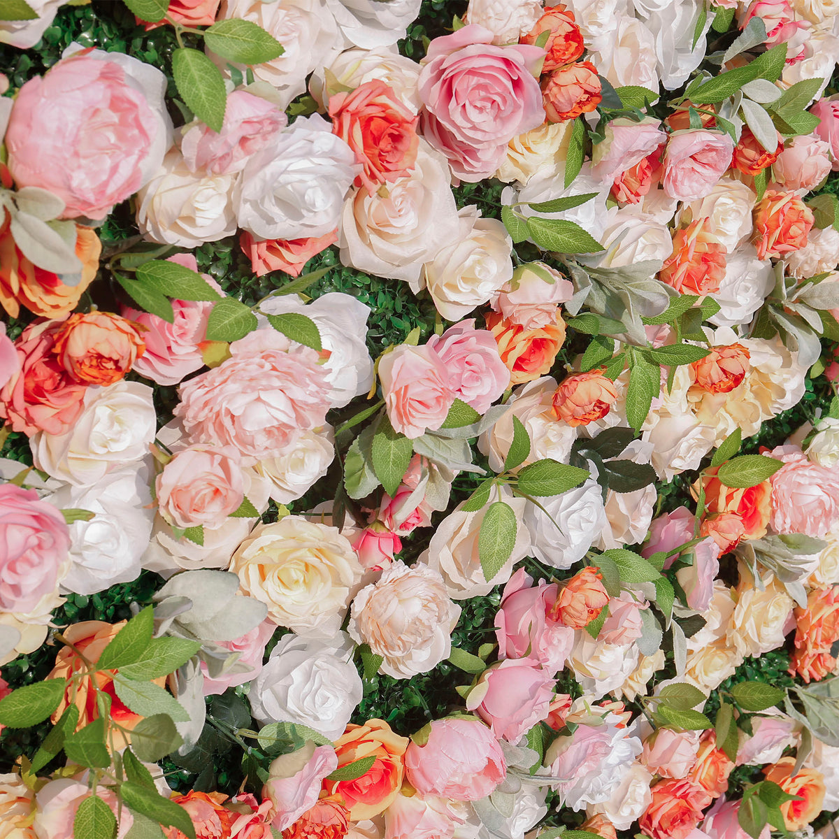 Aliflowers Orange Peony Cloth Fabric Backdrop Flower Wall ALFWL106 - Ali Flowers