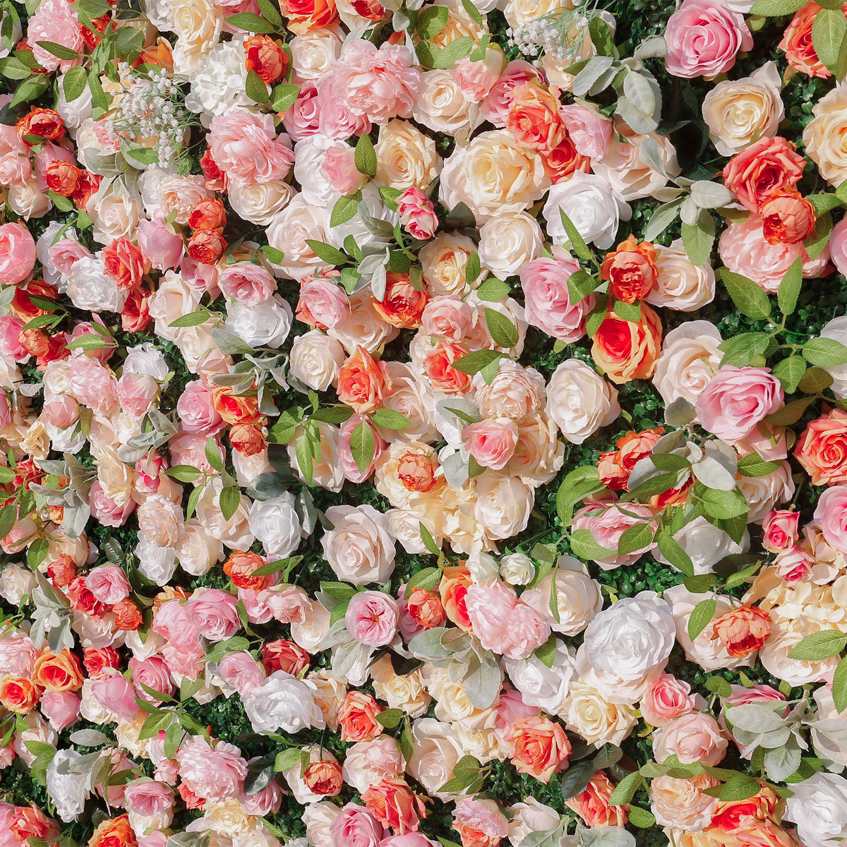 Aliflowers Orange Peony Cloth Fabric Backdrop Flower Wall ALFWL106 - Ali Flowers