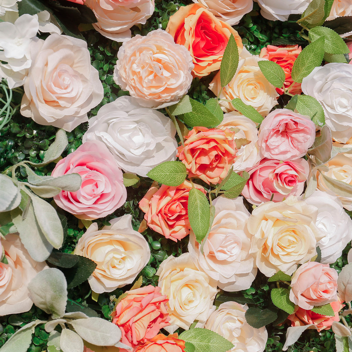 Aliflowers Orange Peony Cloth Fabric Backdrop Flower Wall ALFWL106 - Ali Flowers