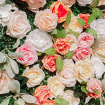 Aliflowers Orange Peony Cloth Fabric Backdrop Flower Wall ALFWL106 - Ali Flowers