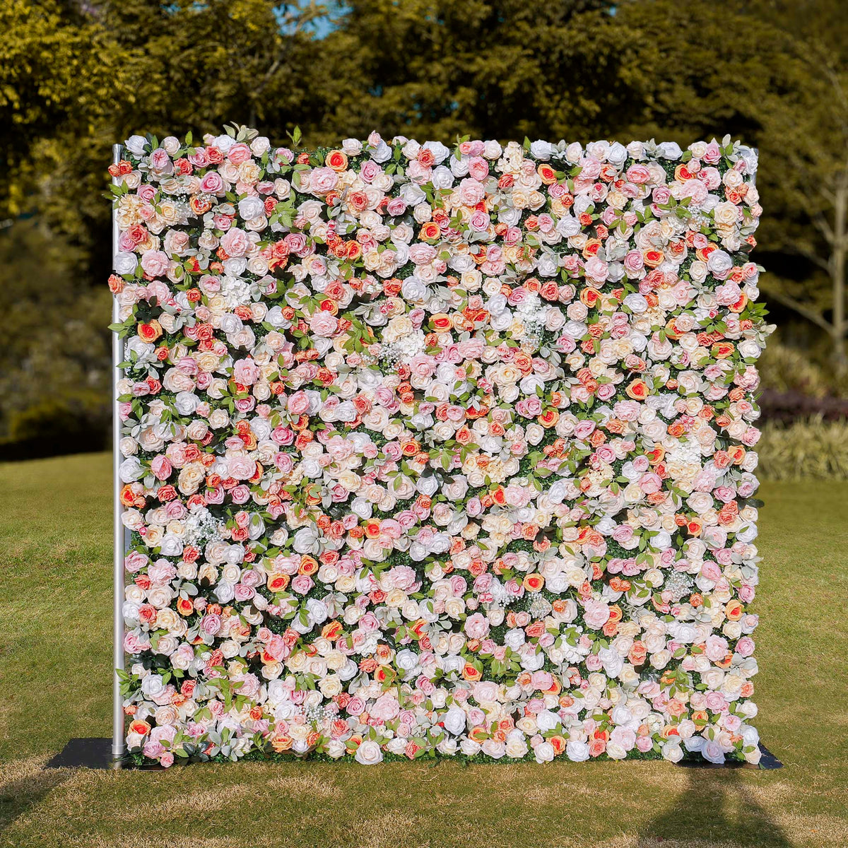 Aliflowers Orange Peony Cloth Fabric Backdrop Flower Wall ALFWL106 - Ali Flowers