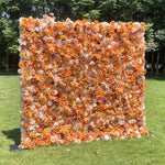 3D Autumn Orange Roller Curtain Floral Backdrop