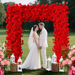 Aliflowers 5D Red Rose Fabric Floral Arch Backdrop for Wedding & Party Decoration GM009