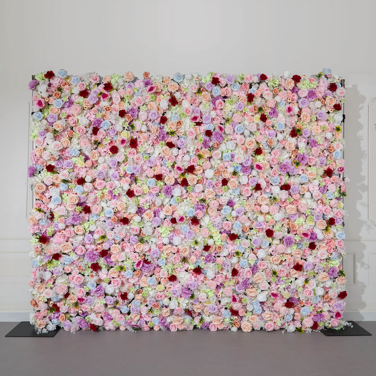 Aliflowers 5D Pastel Paradise Rolling Up Cloth Flower Wall | Vibrant Roses & Soft Blooms - Ali Flowers