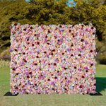 Aliflowers 5D Pastel Paradise Rolling Up Cloth Flower Wall | Vibrant Roses & Soft Blooms - Ali Flowers