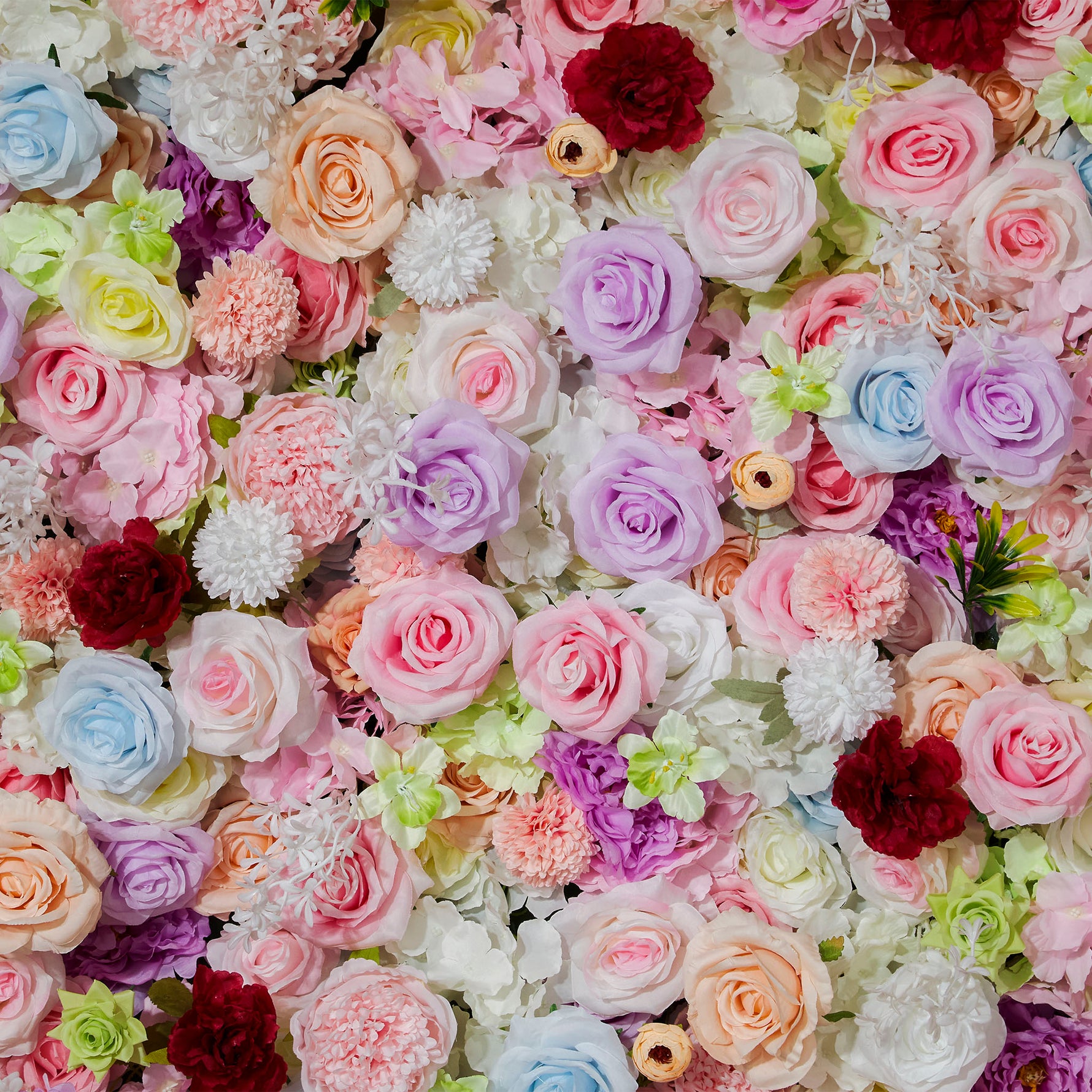 Aliflowers 5D Pastel Paradise Rolling Up Cloth Flower Wall | Vibrant Roses & Soft Blooms - Ali Flowers