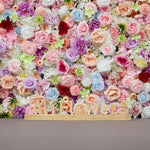 Aliflowers 5D Pastel Paradise Rolling Up Cloth Flower Wall | Vibrant Roses & Soft Blooms - Ali Flowers