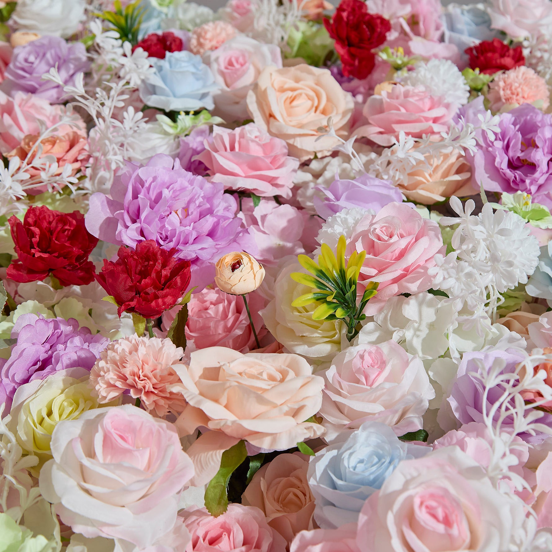 Aliflowers 5D Pastel Paradise Rolling Up Cloth Flower Wall | Vibrant Roses & Soft Blooms - Ali Flowers