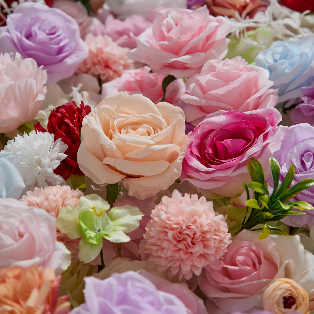 Aliflowers 5D Pastel Paradise Rolling Up Cloth Flower Wall | Vibrant Roses & Soft Blooms - Ali Flowers