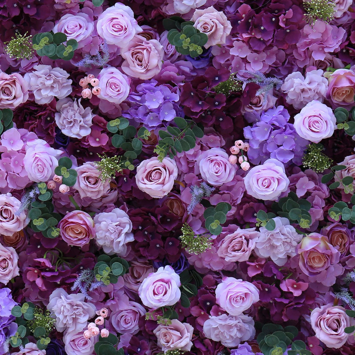 Ali Flowers 5D Periwinkle Purple Flower Wall Roses and Lilies Roll-Up Curtain for Wedding Decor ALFWL021 - Ali Flowers