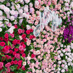 5D Pink &amp; Purple Irregular Cloth Roll Curtain Flower Wall