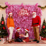 Aliflowers Hot Pink Feathered Leaf Wall – 3D Faux Floral Backdrop for Events & Weddings