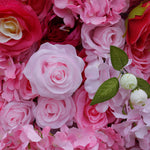 Aliflowers Pink Gradient Rose Hydrangea 5D Fabric Artistic Roller Blind Flower Wall