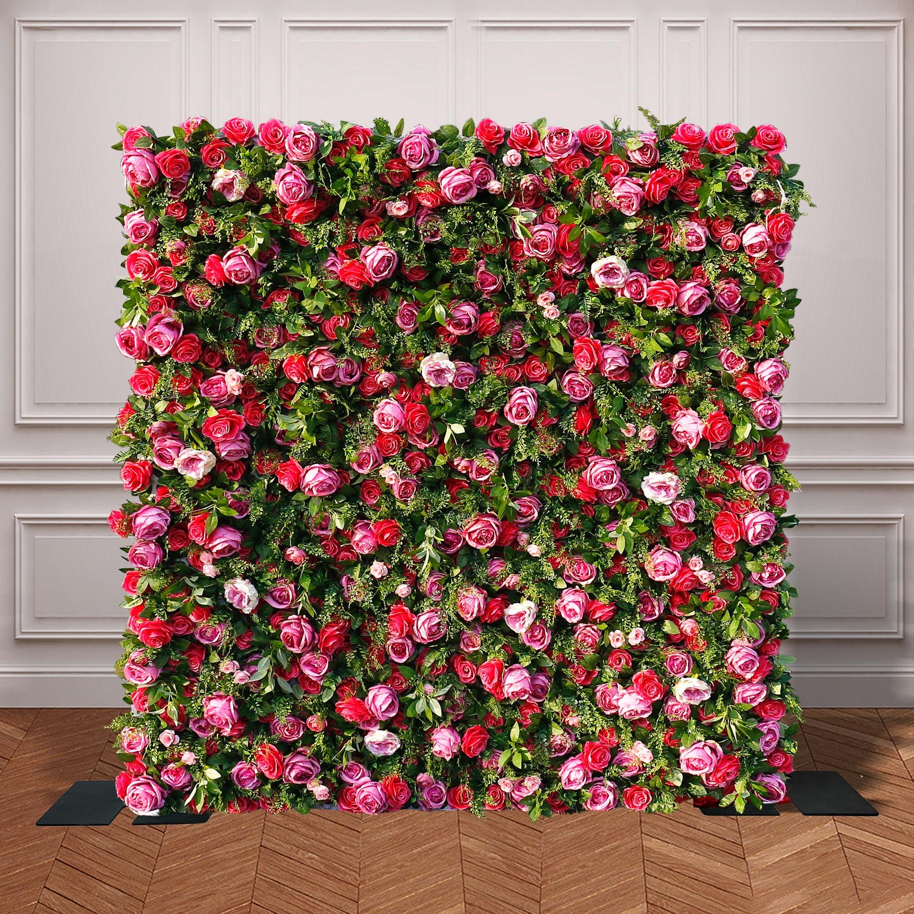 Aliflowers 3D Big Peony with Plant Fabric Floral Backdrop Wall Shopping Mall Window Display ALFWL059 - Ali Flowers