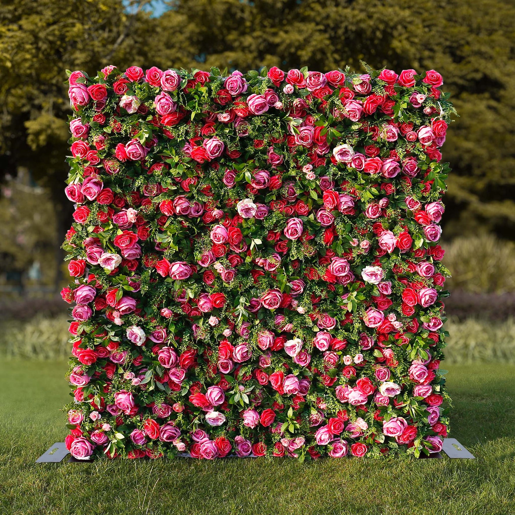 Aliflowers 3D Big Peony with Plant Fabric Floral Backdrop Wall Shopping Mall Window Display ALFWL059 - Ali Flowers
