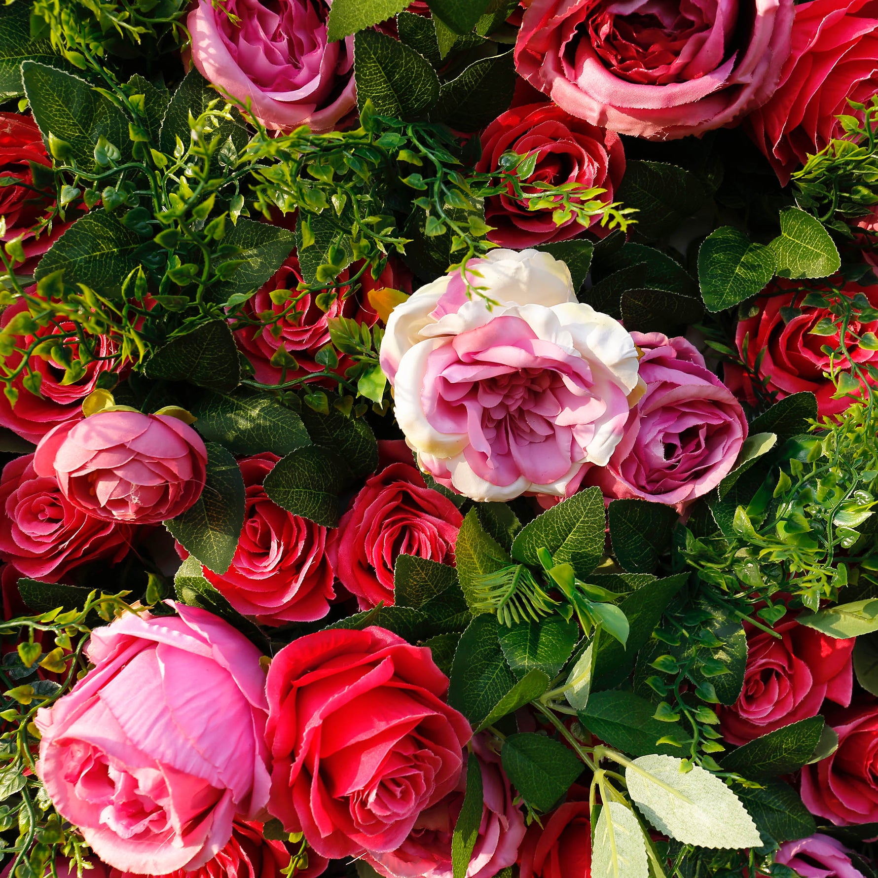 Aliflowers 3D Big Peony with Plant Fabric Floral Backdrop Wall Shopping Mall Window Display ALFWL059 - Ali Flowers