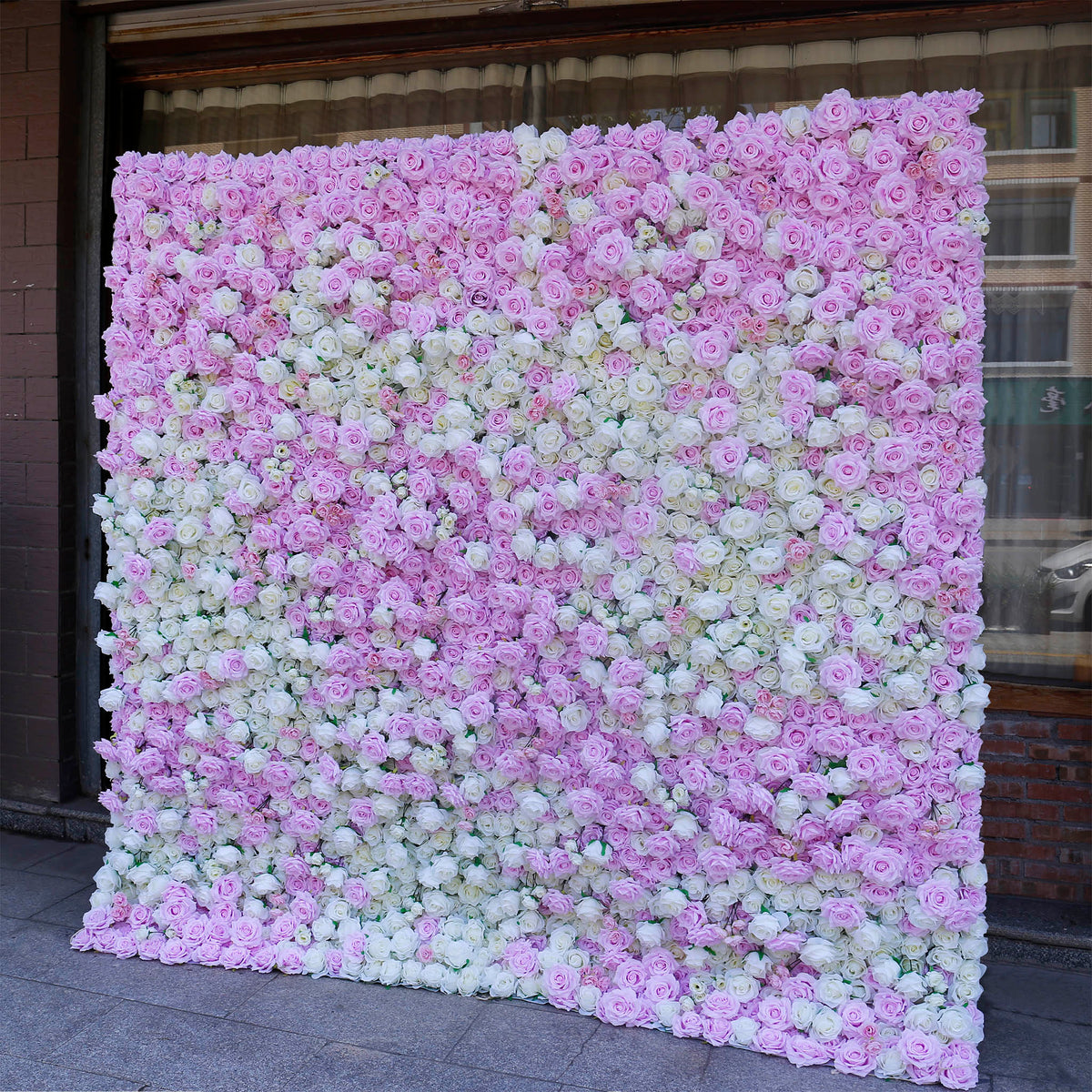 Aliflowers Pink White Colour mixture Rose Wall of flowers ALFWL058 - Ali Flowers