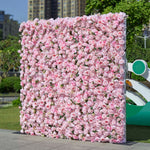 Aliflowers 5D Pink Rose Peony Roll Up Curtain Cloth Flower Wall - Ali Flowers