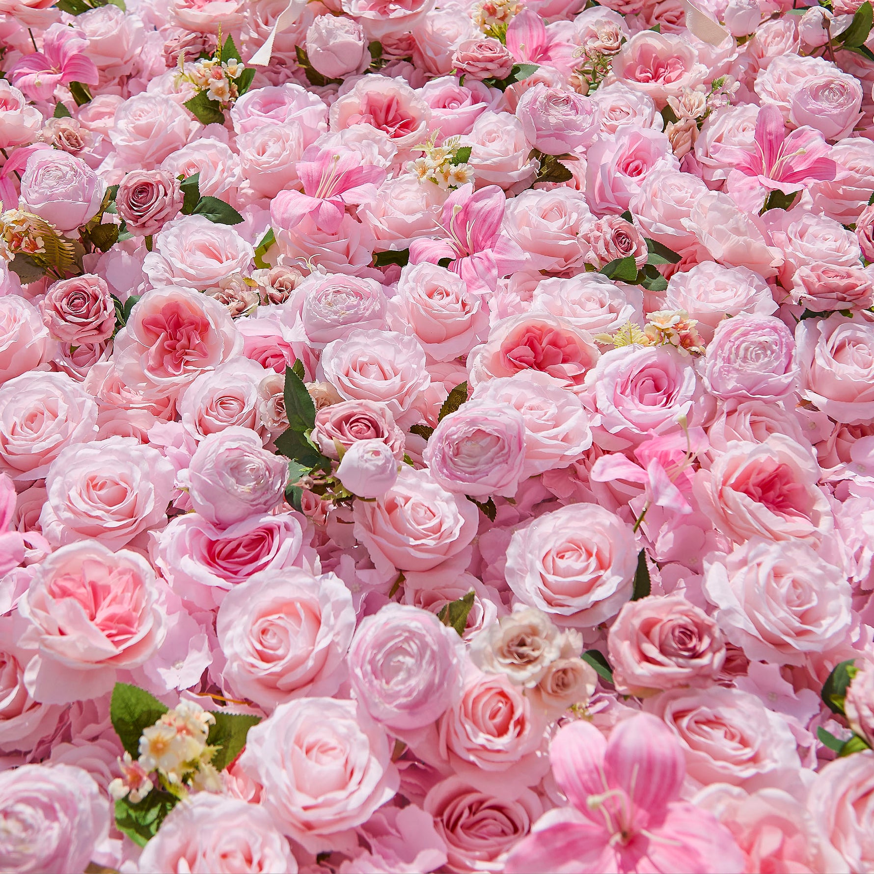 Aliflowers 5D Pink Rose Peony Roll Up Curtain Cloth Flower Wall - Ali Flowers