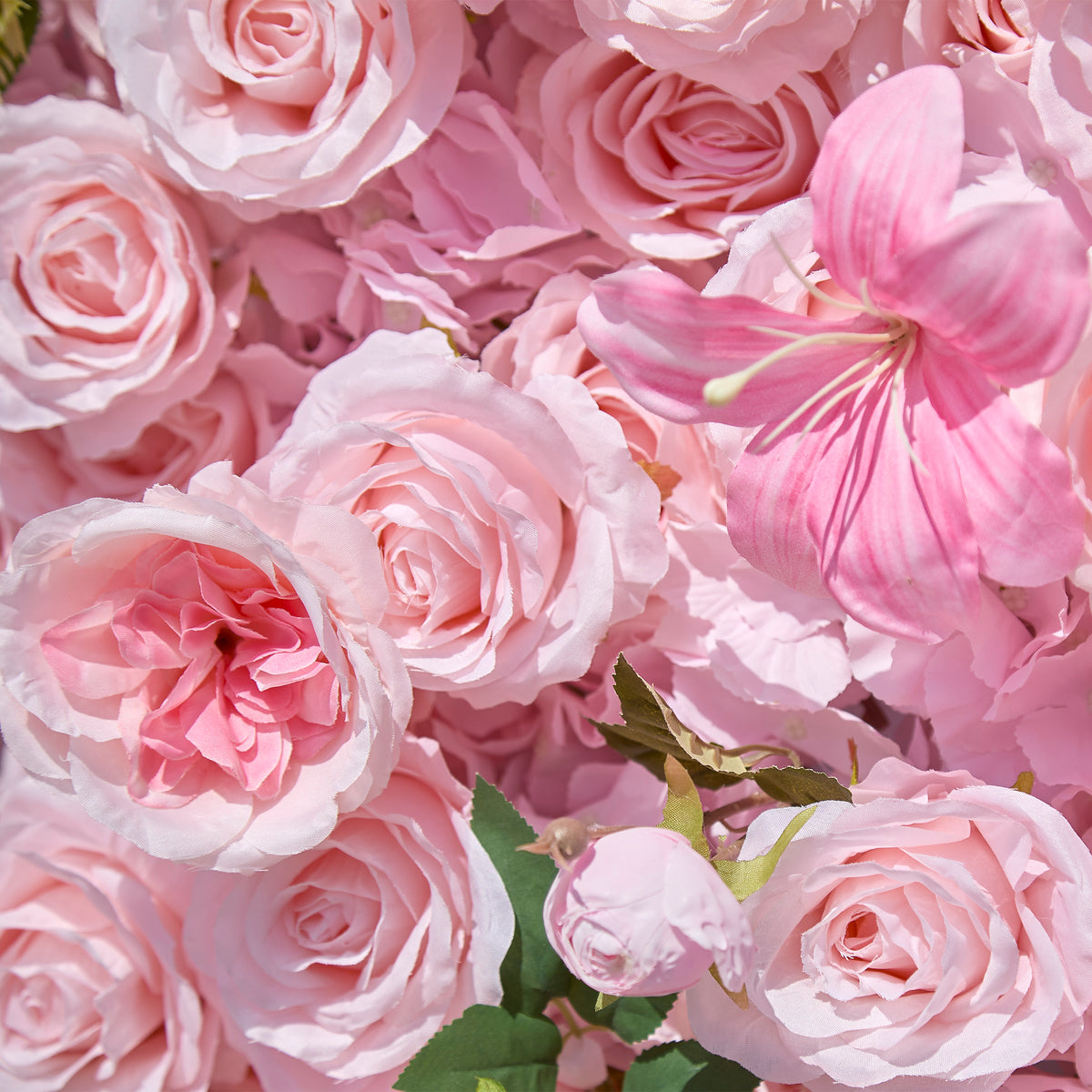 Aliflowers 5D Pink Rose Peony Roll Up Curtain Cloth Flower Wall - Ali Flowers