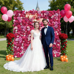 Rose Pink Roller Blind Artificial Flower Wall 