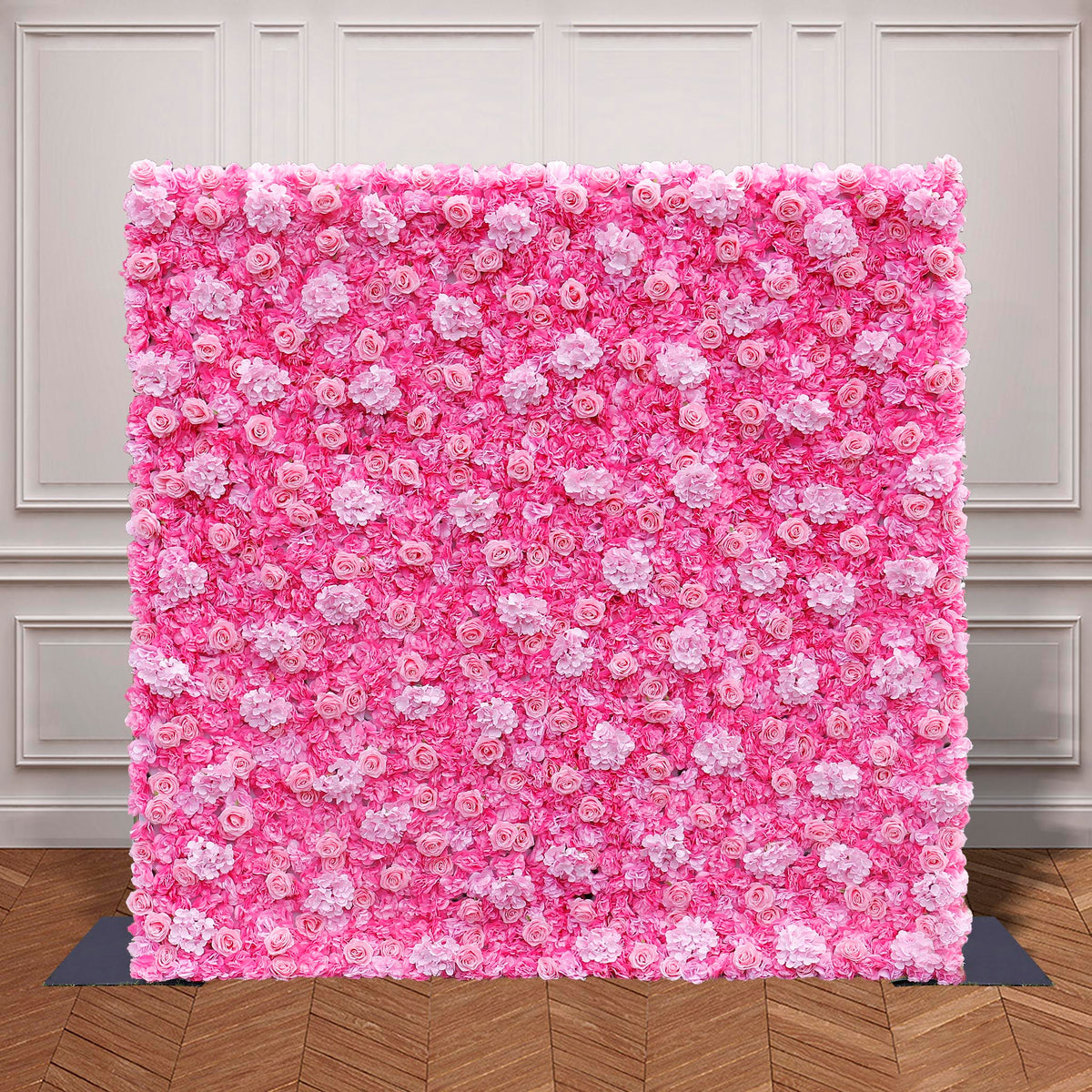 Aliflowers 2D Hot Pink Rose with Hydrangea Flower Wall Wedding Decorative ALFWL050 - Ali Flowers