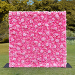 Aliflowers 2D Hot Pink Rose with Hydrangea Flower Wall Wedding Decorative ALFWL050 - Ali Flowers