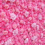Aliflowers 2D Hot Pink Rose with Hydrangea Flower Wall Wedding Decorative ALFWL050 - Ali Flowers