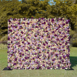 Aliflowers Purple Elegance Flower Wall Lush Roses & Pastel Blooms Cloth Backdrop - Ali Flowers