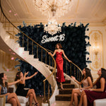 Ali Flowers 5D Luxury Real Black Ostrich Feather Rose Flower Wall for Wedding Stage Decor ALFWL023 - Ali Flowers