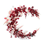 Aliflowers Red Peony with Apple Leaves Moon-Shaped Arch for Valentine's Day ALFAM003 - Ali Flowers