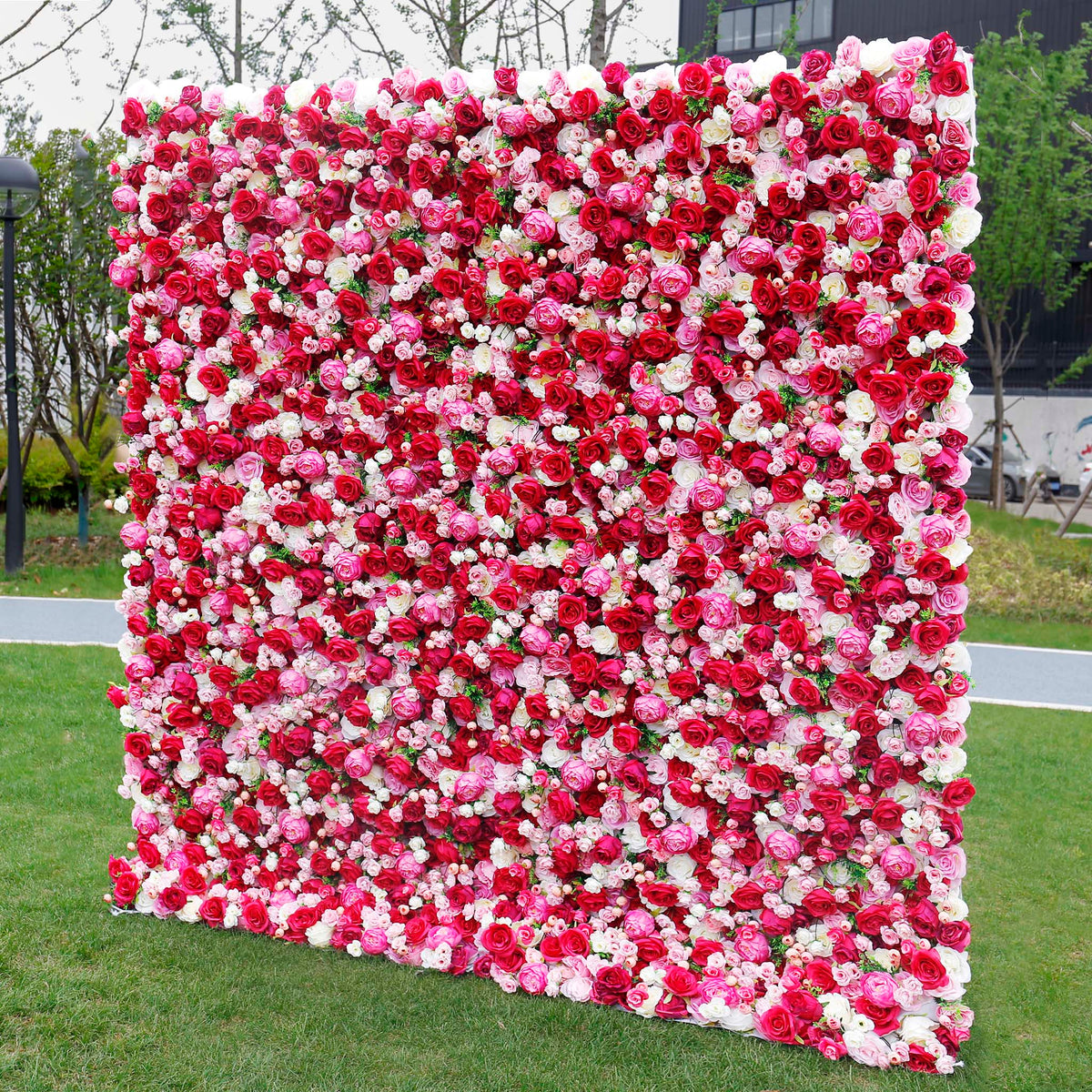 Aliflowers Rustic Style 3D Red Pink Rose Rolling up Curtain Flowers Wall ALFWL047 - Ali Flowers