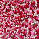 Aliflowers Rustic Style 3D Red Pink Rose Rolling up Curtain Flowers Wall ALFWL047 - Ali Flowers
